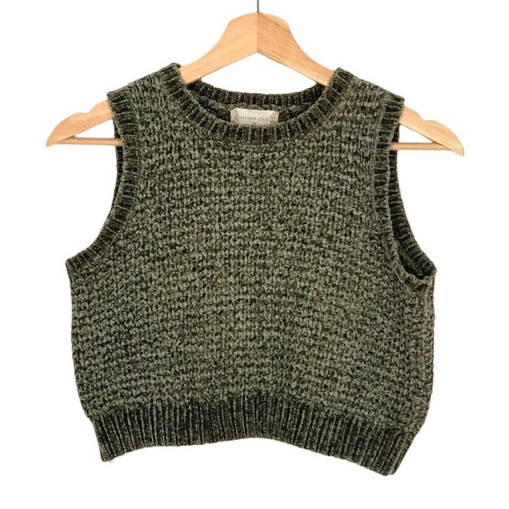 Altar’d State Green Nubby Sweater Vest Size XS